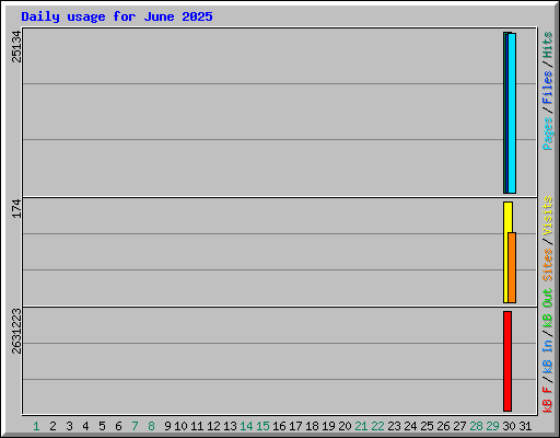 Daily usage for June 2025
