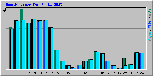 Hourly usage for April 2025